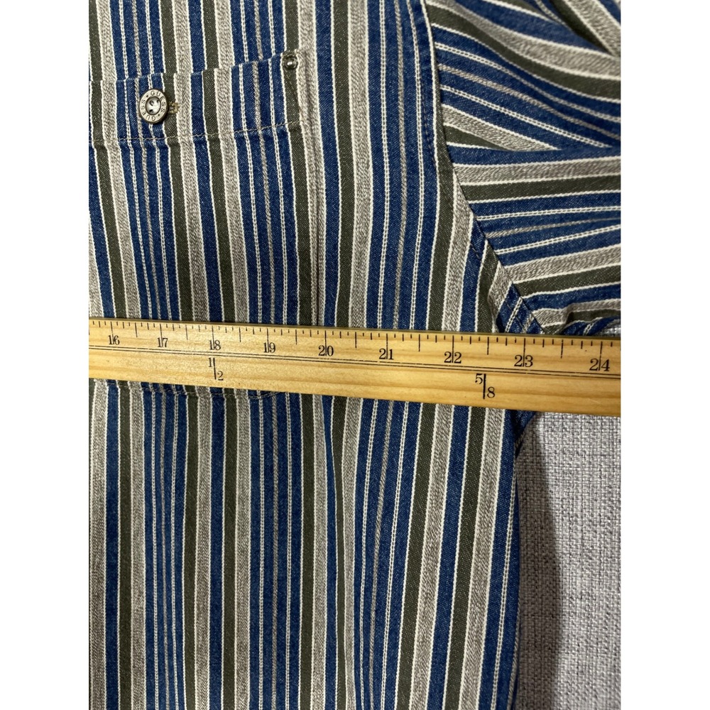 Vintage Guess Jeans USA Men XL Striped Button‎ Up Shirt Long Sleeve Menswear - Picture 7 of 12